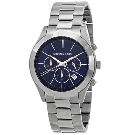 michael kors gun metal chronograph quartz men's|Michael Kors slim runway 44mm.